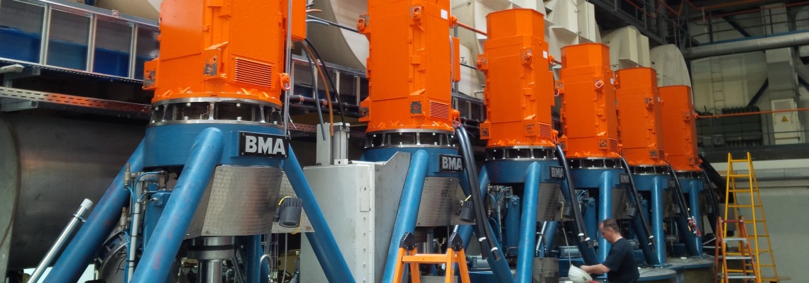 BMA centrifugals in a sugar production hall