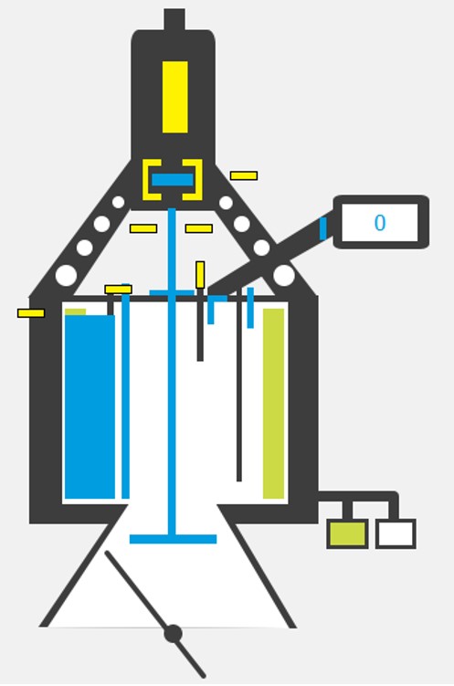 Représentation schématique des capteurs de sécurité dans une machine de BMA (série E)