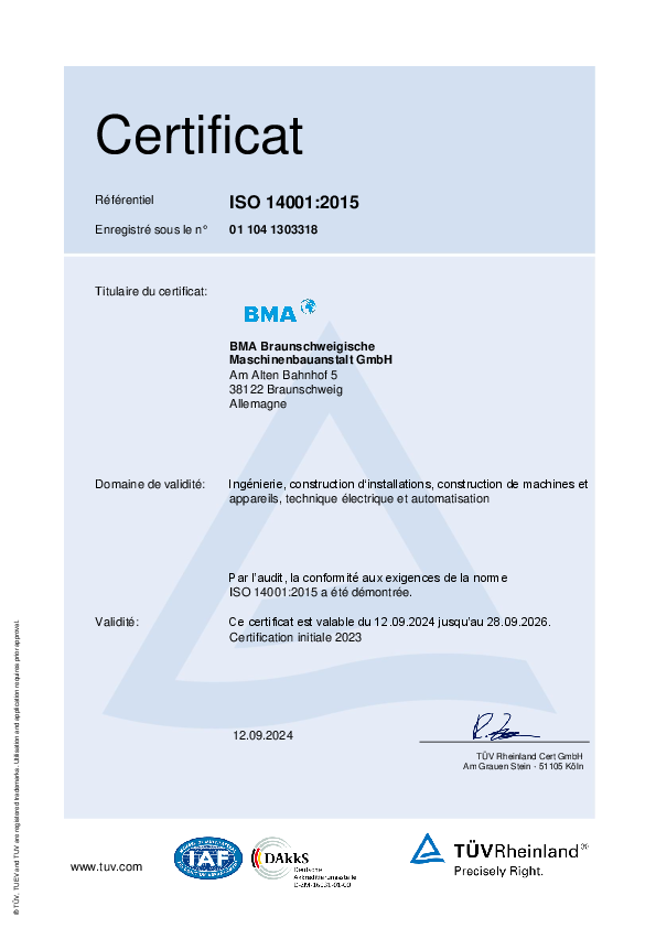 Système de gestion de l'environnement (ISO 14001:2015)
