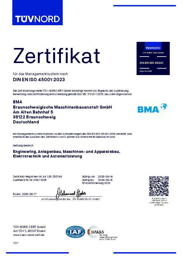 Sicherheit und Gesundheit bei der Arbeit (ISO 45001:2023)