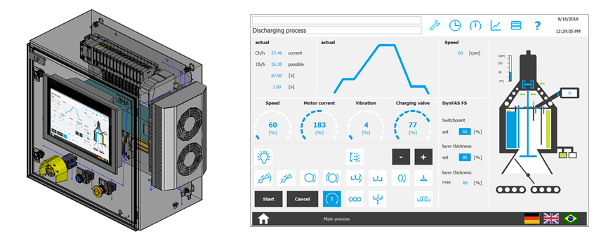 Operator panel and HMI from BMA centrifugal control e series 3.0