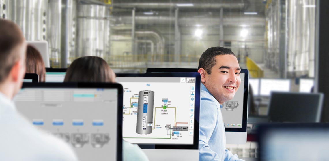 Engineering employee working on OVC